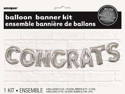 Congratulations Balloon Banner Kit - Click Image to Close